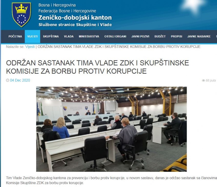 Institucionalno jačanje borbe protiv korupcije u ZDK-u